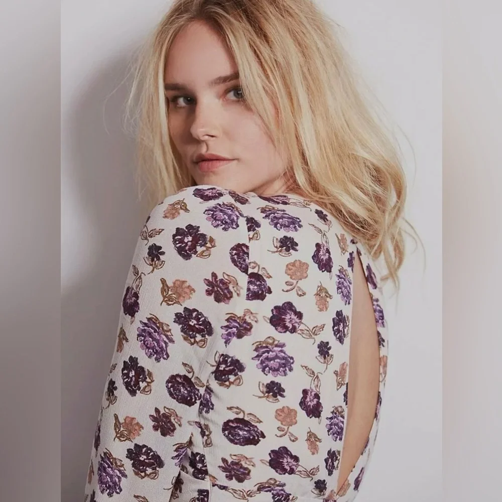 EUC Free People About A Girl Fit And Flare Dress size 0 MSRP: $128 FLORAL SPRING
